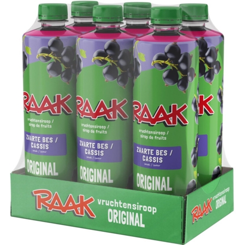2x Raak Vruchtensiroop Zwarte Bessen 6 x 750 ml