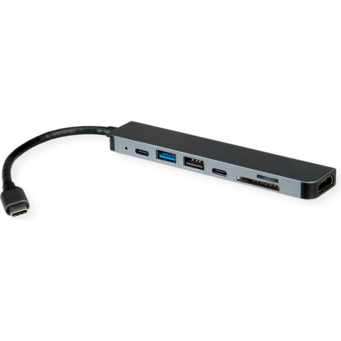 ROLINE dockingstation USB Type C, 4K HDMI , 1x USB2.0 (A), 2x USB3.2 Gen1 (A+C), 1x PD, SD/MicroSD