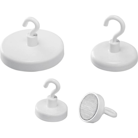 magnetoplan Magnetische haak (Ø) 25 mm Rond Wit 10 stuk(s) 52625S10