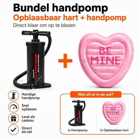 Intex waterplezier relaxset luchtbed candy heart en handpomp