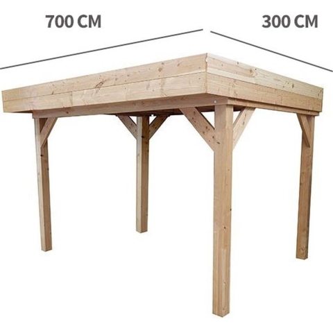 Veranda Overkapping Marcel 73, 700 cm x 300 cm Buitengewoon Boet - Buitengewoon de boet