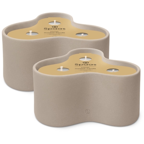 2x SPAAS Clover Buitenkaars Brandduur± 22 u Wit