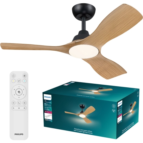 Philips LED Olas Plafondventilator 30 W Met afstandsbediening, Dimbaar