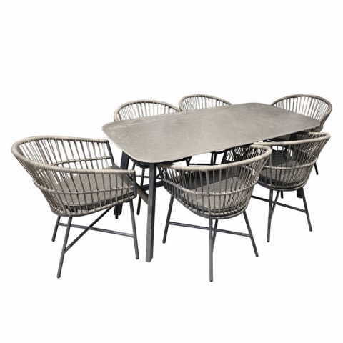 Diningset Cossato Biella Grey Oosterik Home - Oosterik home