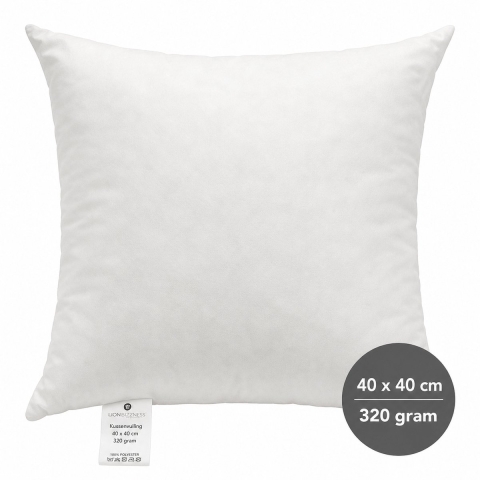 WDMT Kussenvulling 40x40 cm – binnenkussen / opvulkussen – 320 gram – vierkant