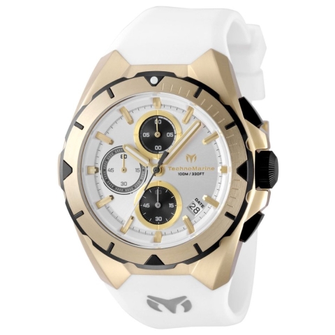 TechnoMarine OCEAN TM-318141 Herrenarmbanduhr - Quarzwerk - Edelstahl mit Silbernem Zifferblatt - 41 mm