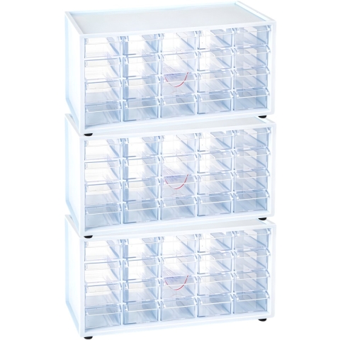 Sorteerbakjes spijkers/schroeven - 3x - 20 lades - 16 x 38 x 20 cm - opbergkastjes - ophangbaar - wi -