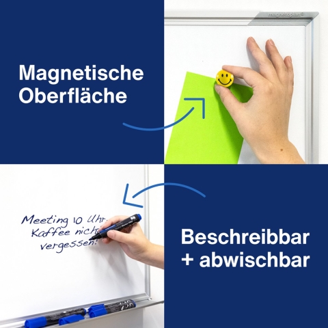 magnetoplan Whiteboard 12402CC (b x h) 600 mm x 450 mm Wit Geëmailleerd Incl. opbergbakje