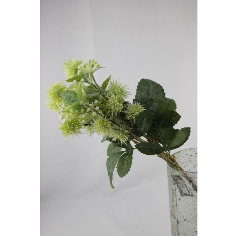 Kunstboeket scallion ball wit 3 stelen