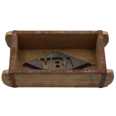 Plantenbak baksteenmal hout 32x15x10cm