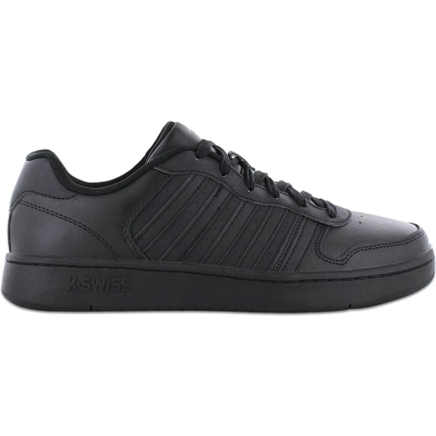 K-Swiss Heren Gecoat Leren Trainers (Zwart)