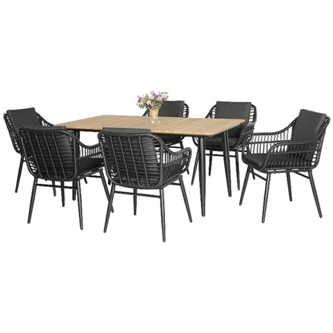 Diningset Gatteo Borghi Black Oosterik Home - Oosterik home