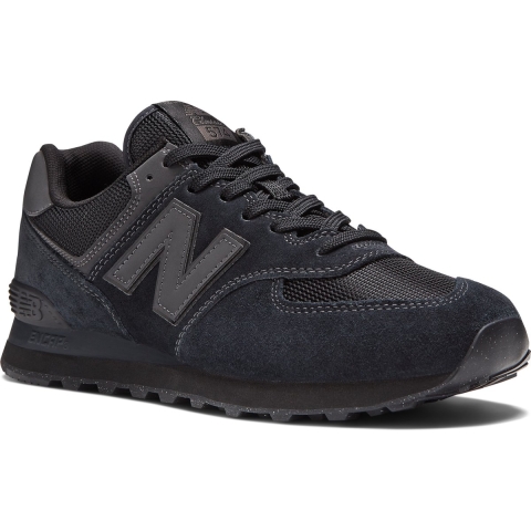 New Balance Heren 574 Suède Schoenen (Zwart)