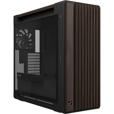 ASUS ProArt PA602 Wood Edition Retro Brown - Tempered Glass Panel big tower behuizing
