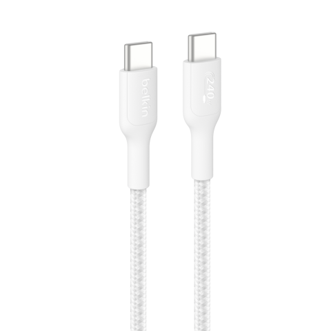Belkin 240w Usb‑c Naar Oplaadkabel – Gevlochten Pcr (usb 2.0 1m Wit)