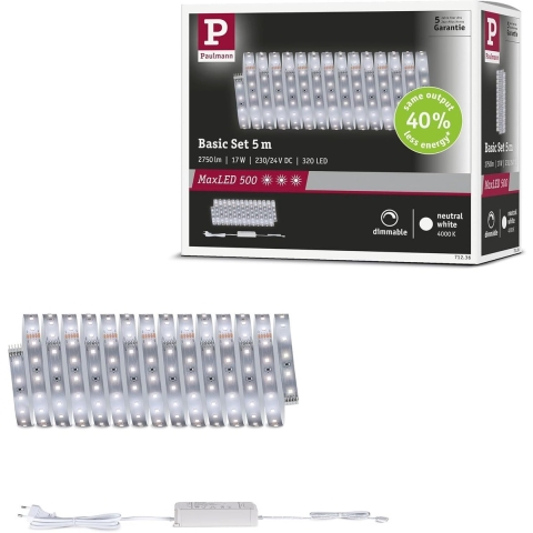 Paulmann MaxLED 500 71236 LED-strip basisset 230 V 5 m Neutraalwit 1 set(s)