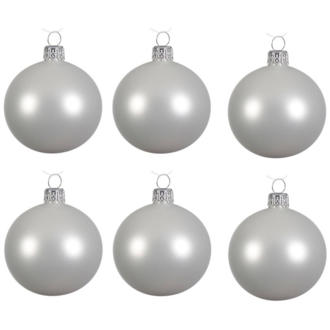 Kerstballen set - 18x stuks - winter wit - glas - 6 cm - mat - kerstversiering -