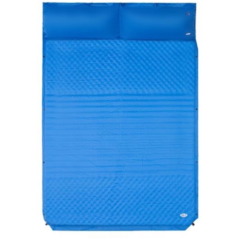 NILS Camp Zelfopblazende Slaapmat met Kussen - 2-persoons - Blauw