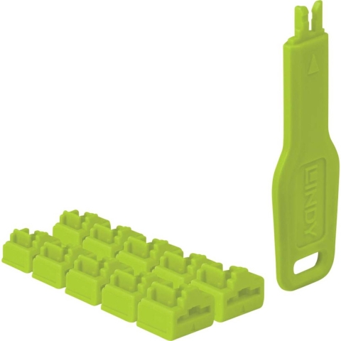 LINDY 47894 RJ-45 poortsloten + sleutel Groen