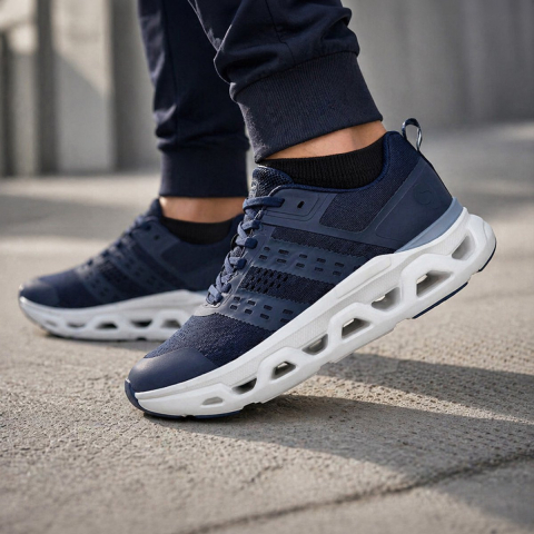 Q1905 Sneaker holten donkerblauw/ wit