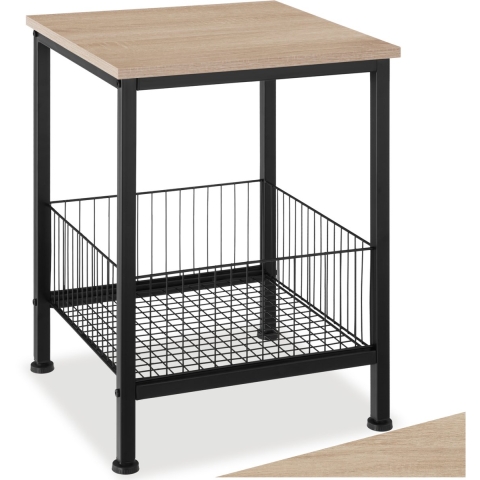 tectake® - Bijzettafel Grimsby 40x40x55,5cm - industrieel - lichtbruin - 404695