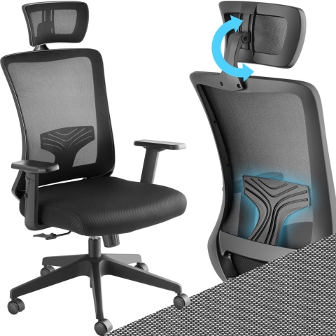 tectake® Ergonomische bureaustoel met rugleuning- Ergonomische fauteuil- Stoel- Bureaustoel