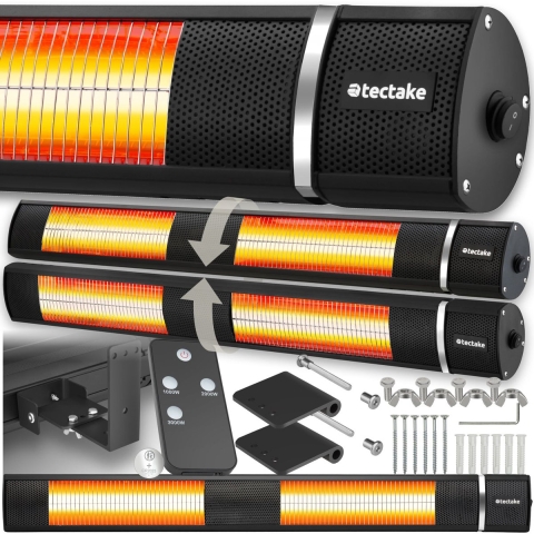 tectake® Solaris Horizon infraroodstraler - 3 vermogensniveaus, 1000, 2000 en 3000 W - hoog