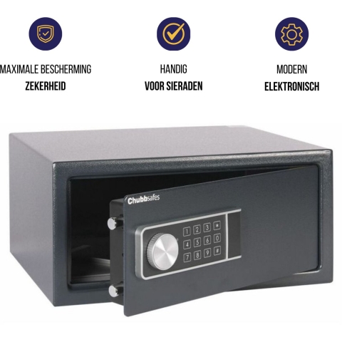Lips Elektronische Kluis - Chubbsafes Air 25EL - Laptopkluis - 200 x 430 x 350 mm - Antraciet