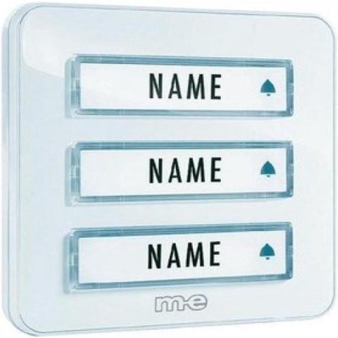 m-e modern-electronics KTA-3 W Belplaat Met naambord 3-voudig Wit 12 V/1 A
