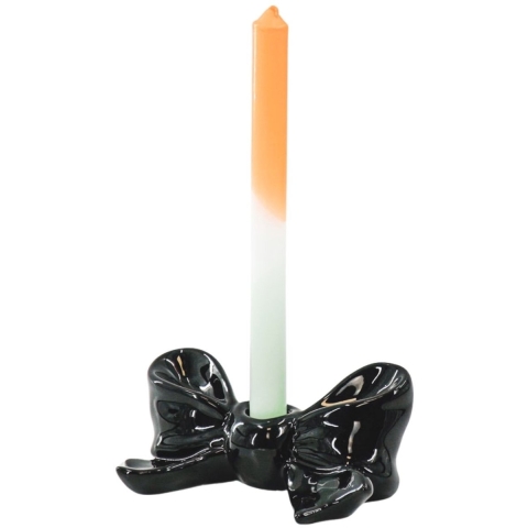 House Vitamin Candle holder bow- black- 18x9x7 cm