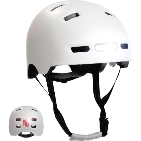 Crazy Safety Fietshelm m. Licht - Vertigo - Wit - Crazy Safety - 54-57 cm - Fietshelmen
