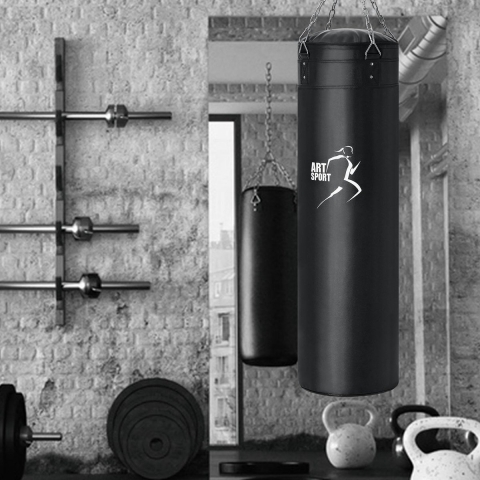 Bokszak 30kg - Hangend - Synthetisch leer - Zwart