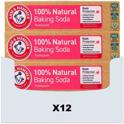 12x Arm & Hammer Tandpasta 100% Natural Gum Protection 75 ml