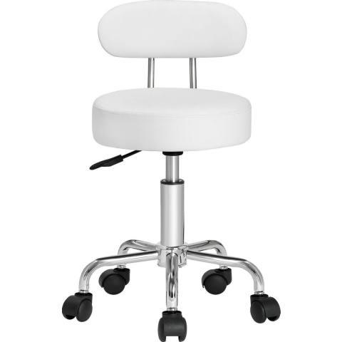Casaria Draaikruk met Rugleuning - 360°/Hoogte Verstelbaar - Wit