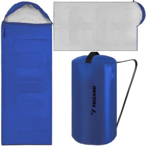 Trizand slaapzak - blauw - 200 x 75 cm - 0,9 kg - kamperen - slaapzak/dekbed - 2 in 1 -