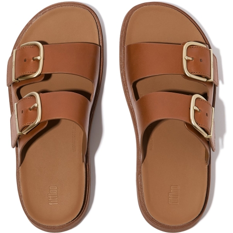 FitFlop Gen-ff buckle two-bar leather slides