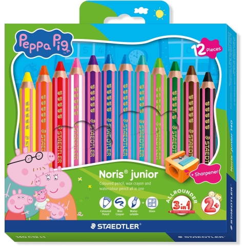 Staedtler Kleurpotloden - Noris Junior - 12 st. Peppa Pig - Staedtler - OneSize - Tekensets