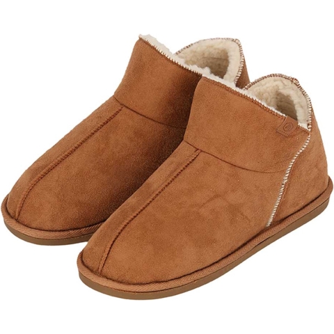 Apollo Dames Pantoffels Suede Cognac Sloffen - Maat 39/40