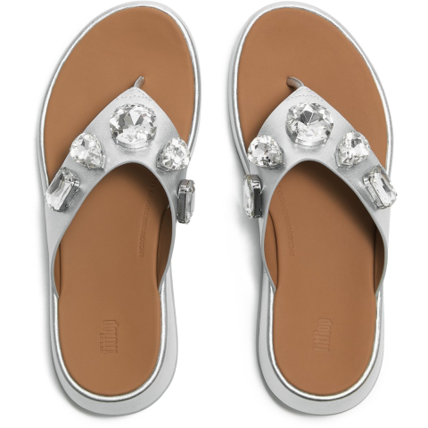 FitFlop F-mode ultra-jewel leather toe-post sandals