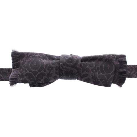 Dolce & Gabbana Grijs Zwart Wol Vlinderdas