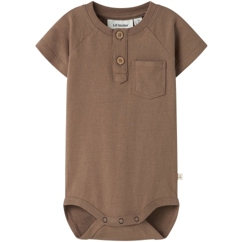 Lil' Atelier Romper s/s - NbmDolan - Coca Mocha - Lil Atelier - 56 - Rompers Korte Mouw