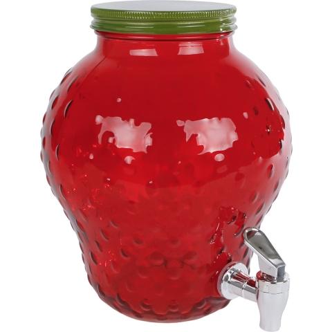 Aardbei Drankdispenser glas 19x19x24,5cm