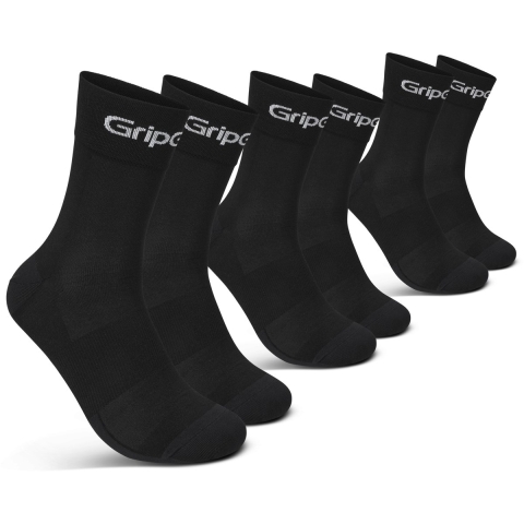 GripGrab RIDE Regular Cut 3-Pack Fietssokken - Zwart, 44-47