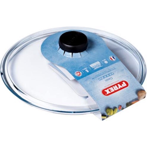 Pyrex deksel glas met knop 26cm glas