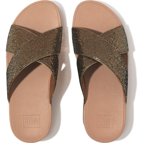 FitFlop Lulu cross slide glitterball