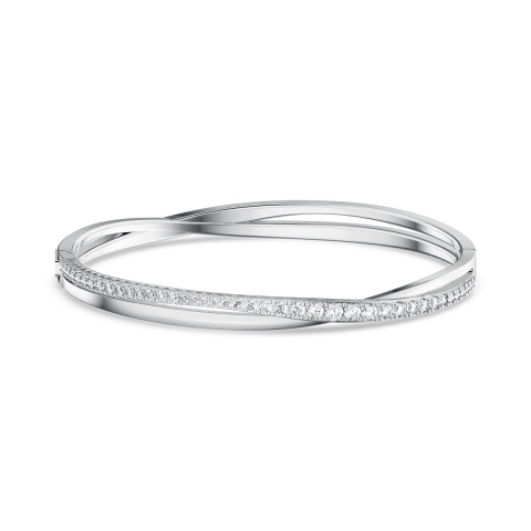 Twist armband - Rodium toplaag - Sprankelende witte kristallen - Wit