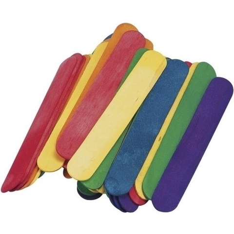 Rayher ijsstokjes gekleurd - 144x - 15 x 2 cm - knutselstokjes - hobby houtjes artikelen -