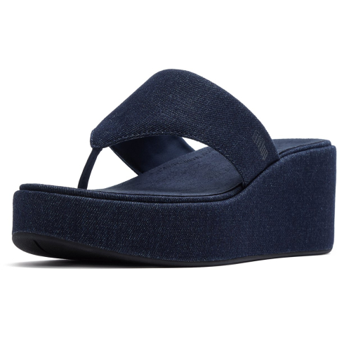 FitFlop Platfforms denim wedge toe-post sandals