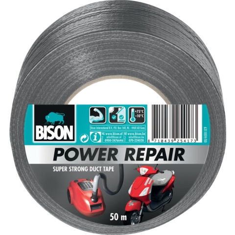 Power Repair Grijs Rol 50 m Bison - Bison