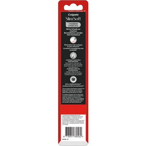 12x Colgate Tandenborstel SlimSoft Charcoal